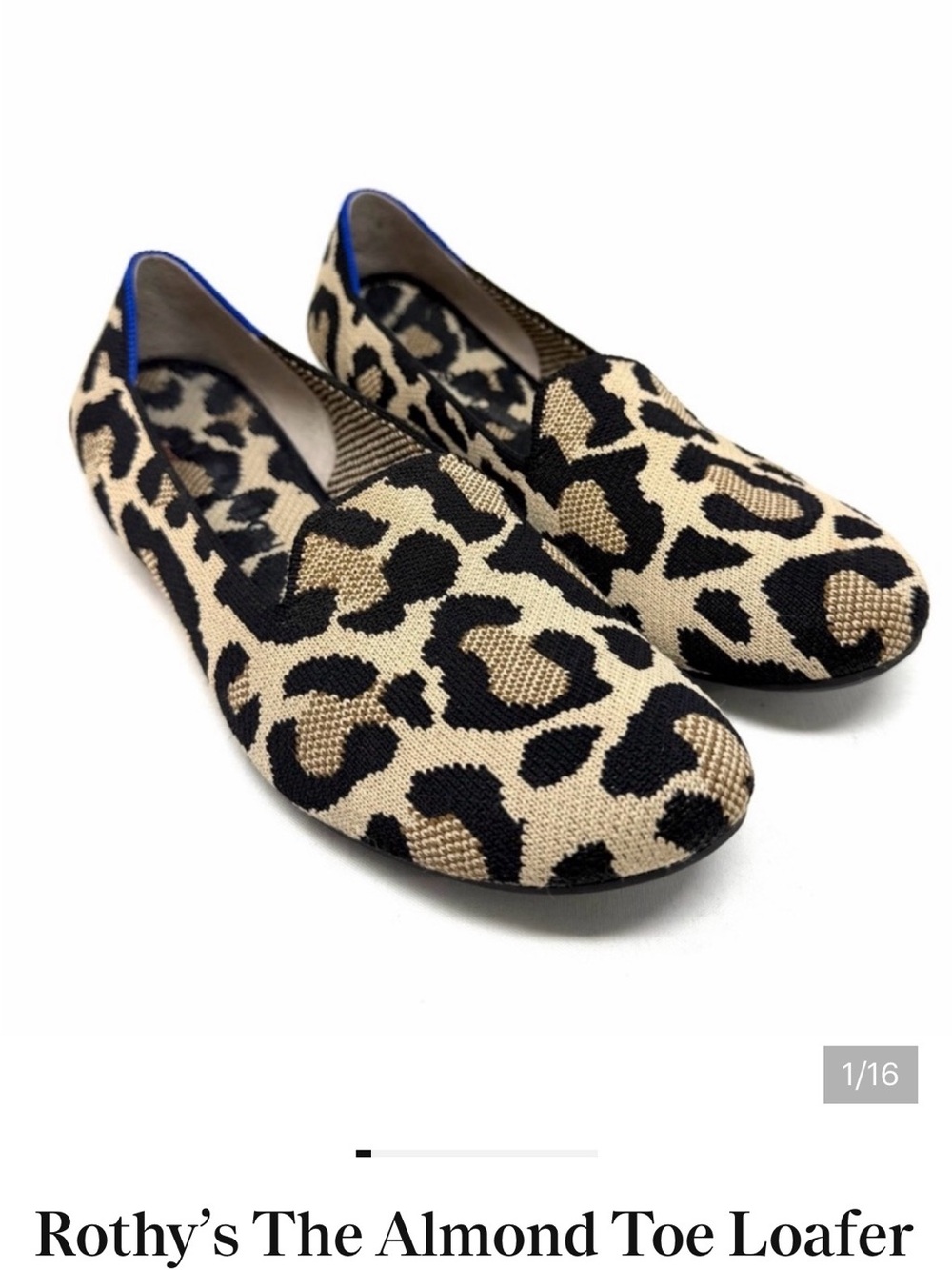 Rothy's Leopard Print Almond Toe Loafer - Tan & Black